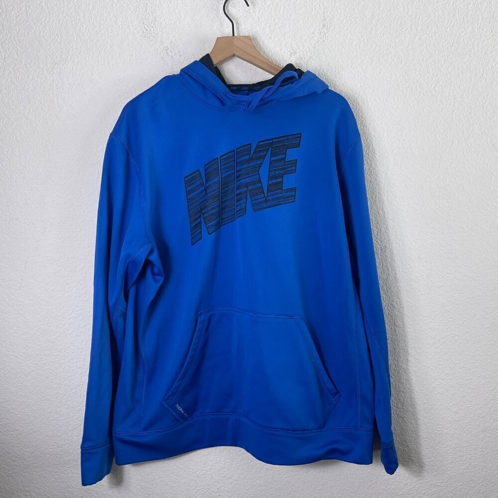 Nike Hyper Blue Hoodie Pullover Thermal Fit Men's Size XL - Picture 5 of 11